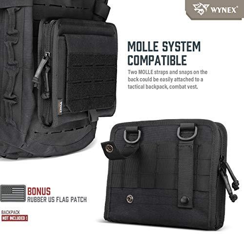 WYNEX Tactical Molle Admin Pouch – Borsa Porta Mappe E Utensili EDC, Nylon 1000D, Cerniere Semi-Nascoste, Con Patch UK Flag