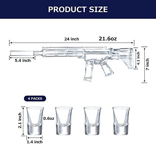 AR15 Whiskey Decanter and Glass Set - Drinking Party Accessory - Holster  Attachment, Silencer Stopper - 22oz & 4 1oz Shot Glasses - Drinking Party