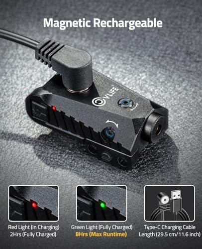 CVLIFE Red/Green Laser Sight Magnetic Rechargeable for 21MM Picatinny ...
