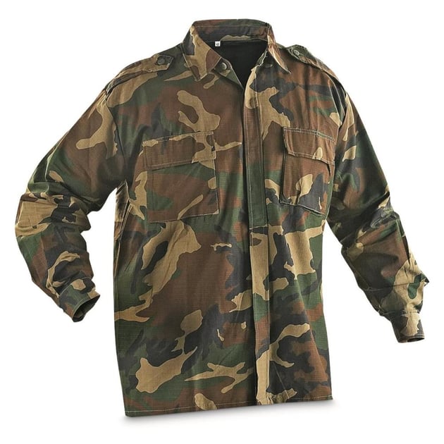 Original Croatian military issue shirt cotton BDU woodland camo