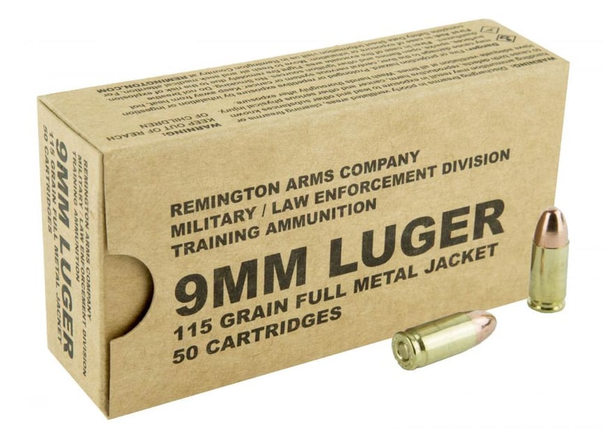 REMINGTON AMMO 9mm 115Gr FMJ, 50/BOX - $19.99 | gun.deals