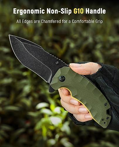 KEXMO Folding Pocket Knife for Men 2.99'' 8Cr14MoV Blade G10 Handle ...