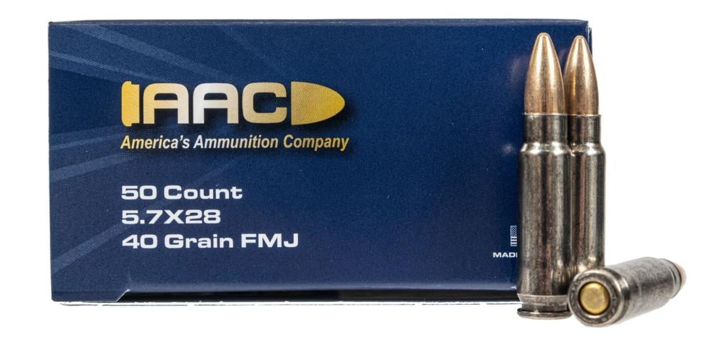 AAC 5.7x28mm Ammo 40 Grain FMJ 50rd Box - $24.99 | gun.deals