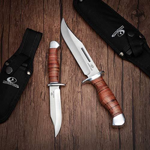 Mossy Oak 2 Pack Knife Fixed Blade Bowie Hunting Knife Leather Handle &  Sheath - $19.99 (Free S/H over $25)