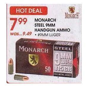 Monarch FMJ 9mm Luger 115-Grain Pistol Ammunition