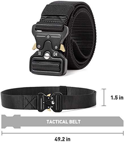 GRULLIN Tactical MOLLE Nylon Belt - 1.5" Wide, Quick Release Buckle, Adjustable Up To 45" Waist