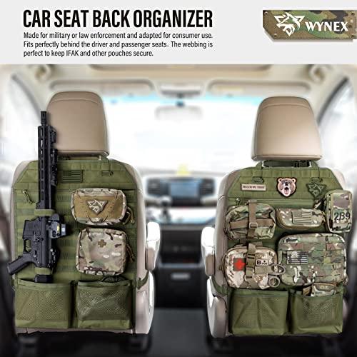 WYNEX Tactical Car Seat Back Organizer with Sling Rack, Upgrade