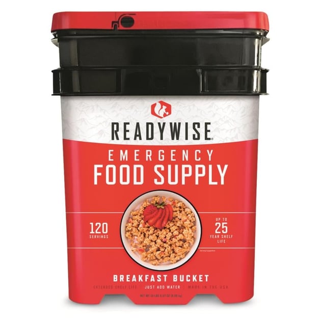 ReadyWise Emergency Food Supply Grab & Go Breakfast Bucket, 120 ...