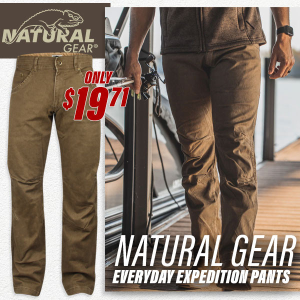 Natural Gear Everyday Expedition Pants - $5 (Free S/H over $25) | gun.deals