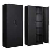 Yizosh Metal Garage Storage Cabinet with 2 Doors and 5 Adjustable Shelves - 71