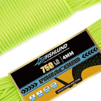 FISHLUND 750lb Paracord, 4mm 11 Strand Parachute Cord, Heavy Duty Nylon Paracord Rope for Camping, Outdoor, Neon Green, 50FT - $3.49