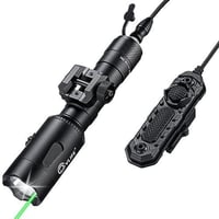 CVLIFE 1680 Lumens Laser Light Combo for Picatinny Rail Mount, USB Rechargeable Rifle Flashlight with Aiming Green Beam Pressure Remote Switch Included - $64.99 w/code 