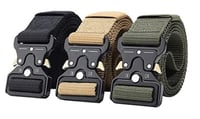 Tactical Belt Military Style Webbing Riggers Web Belt Heavy-Duty Quick-Release Metal Buckle 1.5