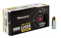 Monarch 9mm Luger FMJ 115 GR Steel Case 50 Rnd - $9.99