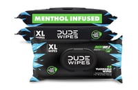 DUDE Wipes MentHOLE XXtreme Flushable Wipes Menthol Infused Extra-Large Adult Wet Wipes 3 Pack (144 Count) Infused with Menthol for a Cooling Sensation Septic and Sewer Safe - $16.98