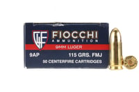 Fiocchi Shooting Dynamics 9mm 115 GR FMJ Brass Boxer N/C, Reloadable 1000 Rounds - $249