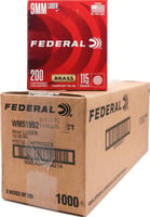 Federal Champion 9mm 115gr FMJ RN 1000 Round Case (5-200 Count Boxes) - $219.99