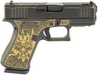 Glock 43X Compensated Black / Gold 9mm 3.4" Barrel 10-Rounds Engraved Dragon, Optics Cut - $557.87