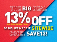 Get 13% Off Sitewide with coupon code 