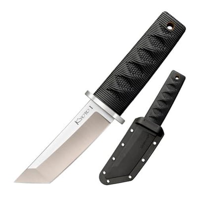 Cold Steel Kyoto 3.25" Durable Compact 8Cr13MoV Stainless Steel Fixed Blade Tanto Outdoor Hunting Utility Knife, 3 3/8" Textured Kray-Ex Handle, Sheath Included - $21.37 + FREE Shipping