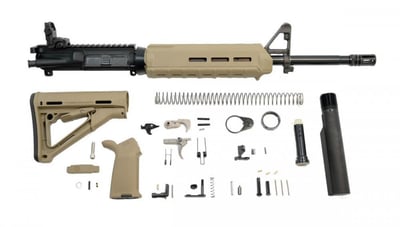 PSA 16" Mid-length Nitride 5.56 NATO 1/7 Flat Dark Earth MOE EPT CTR Rifle Kit with Rear MBUS - $379.99 