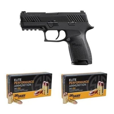 Sig Sauer P320 Compact 9mm with Night Sights & 2 Boxes of 50rd SIG Sauer Elite Ball 9mm Ammo 115 Grain FMJ - $499.99 