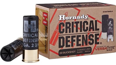 Hornady Critical Defense 12 Gauge Ammo 2-3/4" #00 Buckshot 8 Pellets Box of 10 - $7.99 (Limit of 3) (Free Shipping on $100+ Orders)