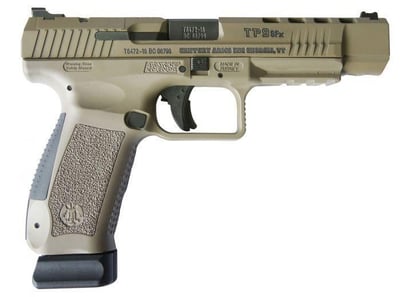 Canik TP9SFX 9mm Pistol 5.2" Barrel Desert Tan 20rd - $449.99 (S/H $19.99 Firearms, $9.99 Accessories)