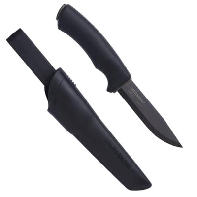 Morakniv Carbon Steel Fixed-Blade Bushcraft Knife with Sheath, Black, 4.3" - $33.97 + FREE Shipping