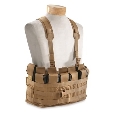 Chest Rig USMC Military Surplus New Magazine Pouches Coyote Brown - $39.99