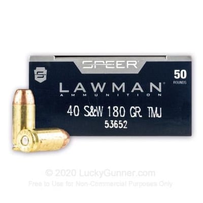Speer LAWMAN .40 S&W 180 Grain TMJ 1000 Rounds - $345