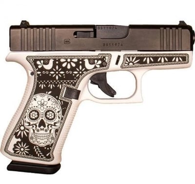 Glock 43X AUS 9mm, 3.4" Barrel, Fixed Sights, Sugar Skull, White/Black, 10rd - $539.99 (Free S/H on Firearms)