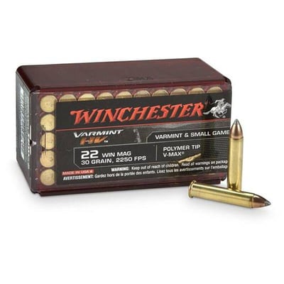 Winchester Ammo Varmint HV 22 Mag 30 gr V-Max 50 rd BOX - $13.88 