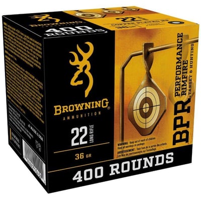 Browning BPR Performance 22LR 36 Grain Copper Plated HP Rimfire Ammo - 1000 Rd - $143.63 with code 5PTODAY 