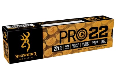 Browning Pro22 .22 LR 40 Grain LRN 100 Rounds - $5.39 