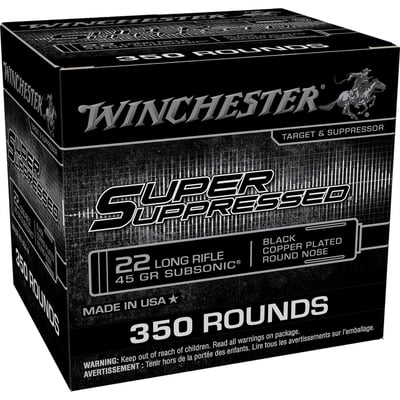 Winchester Ammo SUP22LRB2 Super Suppressed 22LR 45gr 350 Per Box - $24.09 