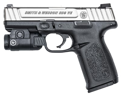 Smith & Wesson SD9 VE 9mm 4" 16rd Pistol w/Cimson Trace CMR-209 Rail Master Tactical Light Black - $250.99 
