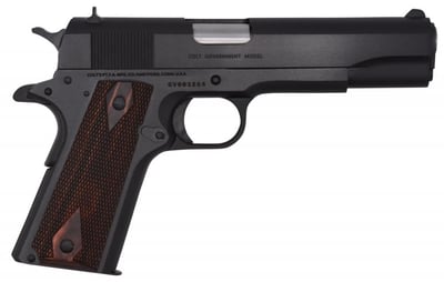 Colt Mfg O1911C 1911 Government Series 70 45 ACP 5" 7+1 Blued Double Diamond Checkered Rosewood Grip - $784.99