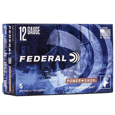 Federal F12700 Power-Shok 12 Gauge 2.75" 9 Pellets 00 Shot 5 Rounds - $5.99