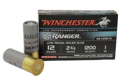 Winchester 12 Gauge 2 3/4 in 1oz Ranger Rifled Slug Low Recoil Police Trade (Unused) Ammo 5/Box - $3.99 (Free S/H on Firearms)