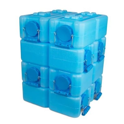 WaterBrick International Water Storage Containers for Emergency Water Storage 6-Pack, Stackable 3.5 Gallon Water Container Bricks Food-Grade HDPE Plastic BPA-Free STD Blue - $127.5 + FREE Shipping