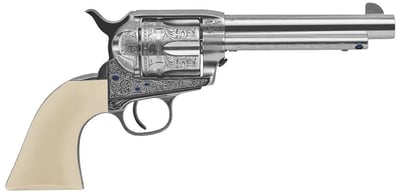 UBERTI 1873 Outlaws & Lawmen "Teddy" 45 Colt 5.5" 6rd Revolver Engraved Nickel + Ivory Grips - $1014.30 