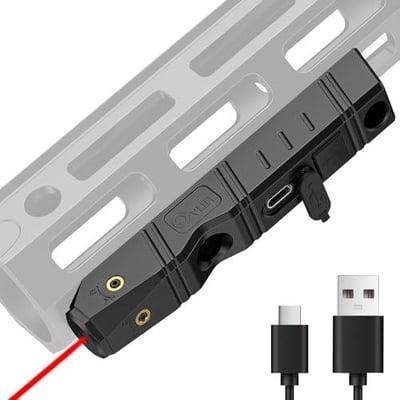 30% off CVLIFE Laser Sight for Rifle, Red/IR/Green Laser Sight Compatible with M-Lok Rail Surface, Ultra Low-Profile Tactical Laser for Guns, Rechargeable M-Lok Laser with Strobe Function w/code 8P457F2X - $15.39 + FREE Shipping