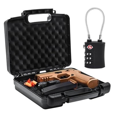 Kinghardcase 9mm Gun Case Lockable, TSA Approved Firearm Travel Case with 1 TSA Lock, Hard Shell Shockproof 10.3"x8.8"x3" - $19.99 + FREE Shipping