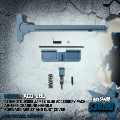 Cerakote Jesse James Blue Accessory Pack AR-15/9 Charging Handle Forward Assist and Dust Cover - $36.99  (Free Shipping)