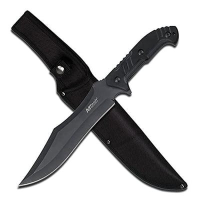MTech USA – Fixed Blade Knife – Black Stainless Steel Blade with Black Carved G10 Handle, Full Tang, Includes 1680D Nylon Sheath - $17.20 + FREE Shipping