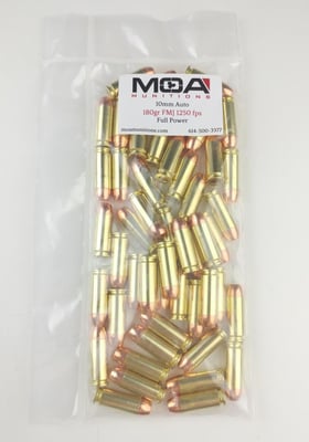 MOA Munitions - 10 MM Auto 180 Grain RNFP - Full Power - New Brass - 100 rounds - $39.99 After Coupon Save20Now10FMJ