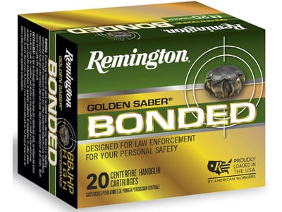 Remington Golden Saber Bonded 40 S&W 165 Grain Jacketed Hollow Point 20 Rnd - $20.13