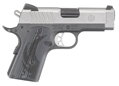 Ruger SR1911 Lightweight Officer Stainless 9mm 3.6-inch 8Rds Novak 3-Dot Adj RS/Fixed FS sights - $599.99 ($19.99 S/H on Firearms / $15.99 Flat Rate S/H on ammo)