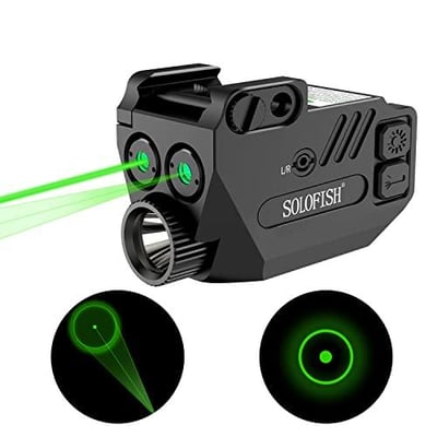 SOLOFISH SL-1039CL 500 Lumens Tactical Flashlight with Green Circle Dot Laser Sight for Pistol, Rechargeable Circle Beams for Guns/Shotgun W/a Rail - $49.95 + FREE Shipping